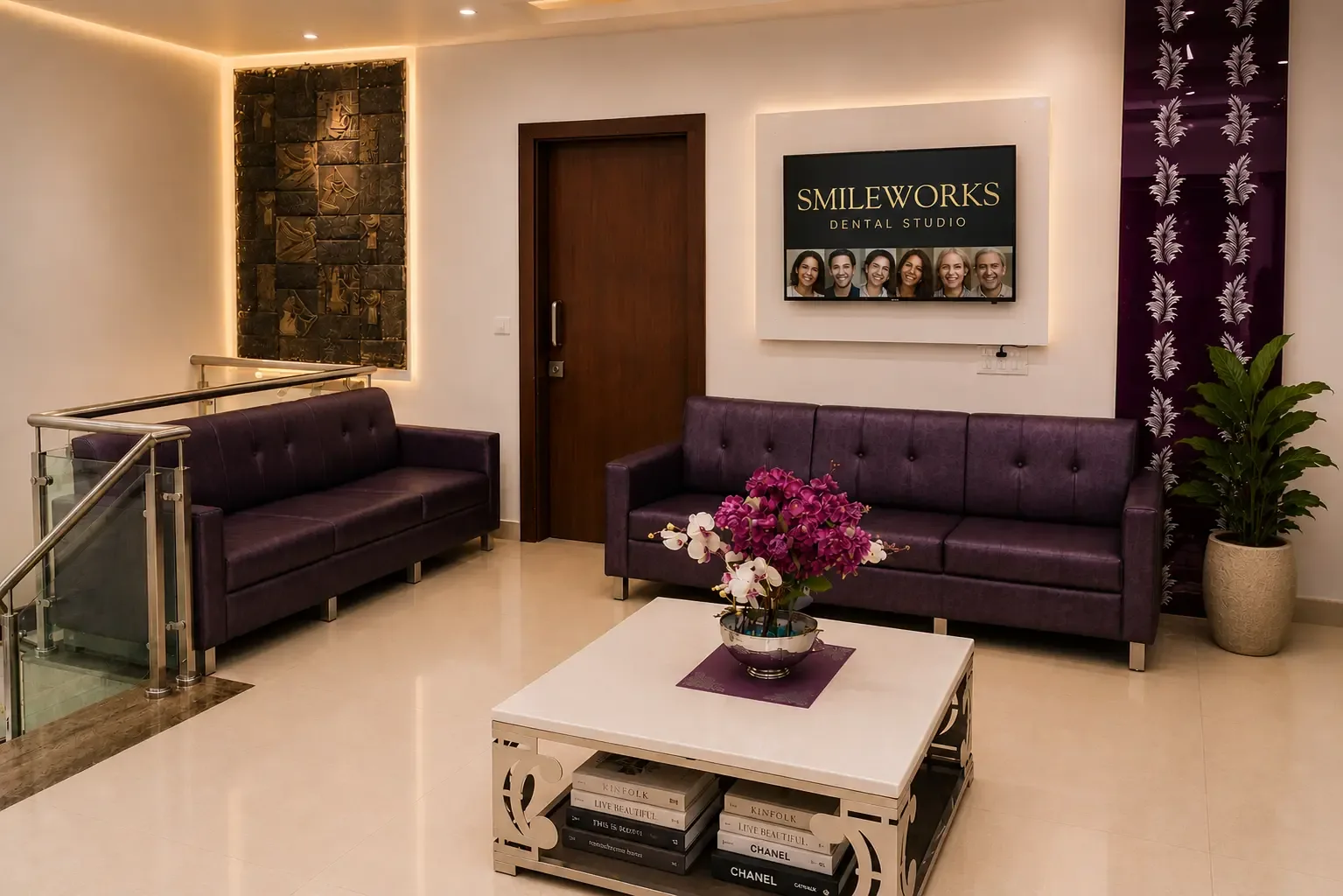 Patient lounge at SmileWorks Dental Studio